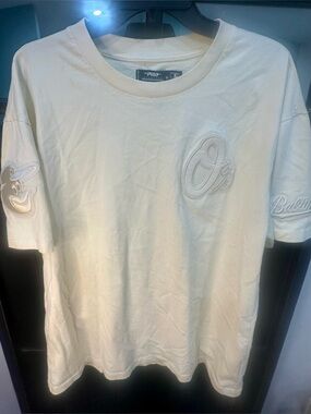 Baltimore Orioles Embroidered Logo Tee - Cream